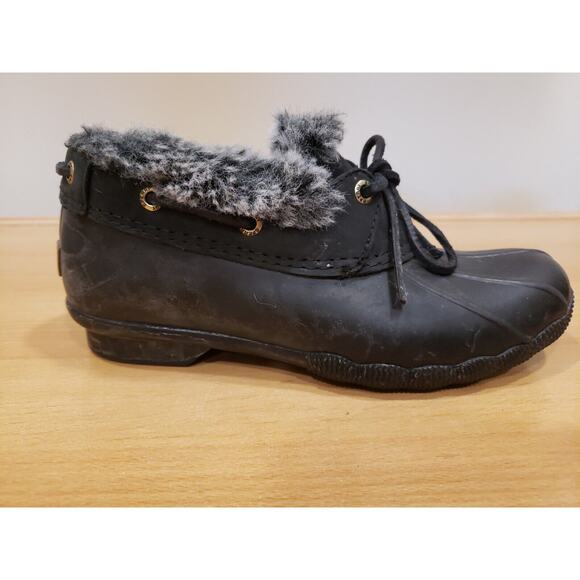 Sperry Saltwater 1-Eye Women's Fur Duck Boot [STS85457] Black Size 6.5 - Picture 9 of 12